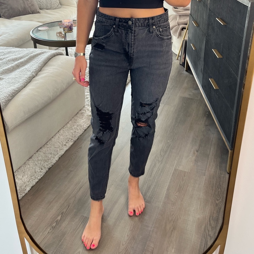 Wild Fable Black Ripped Straight Leg Jeans 4